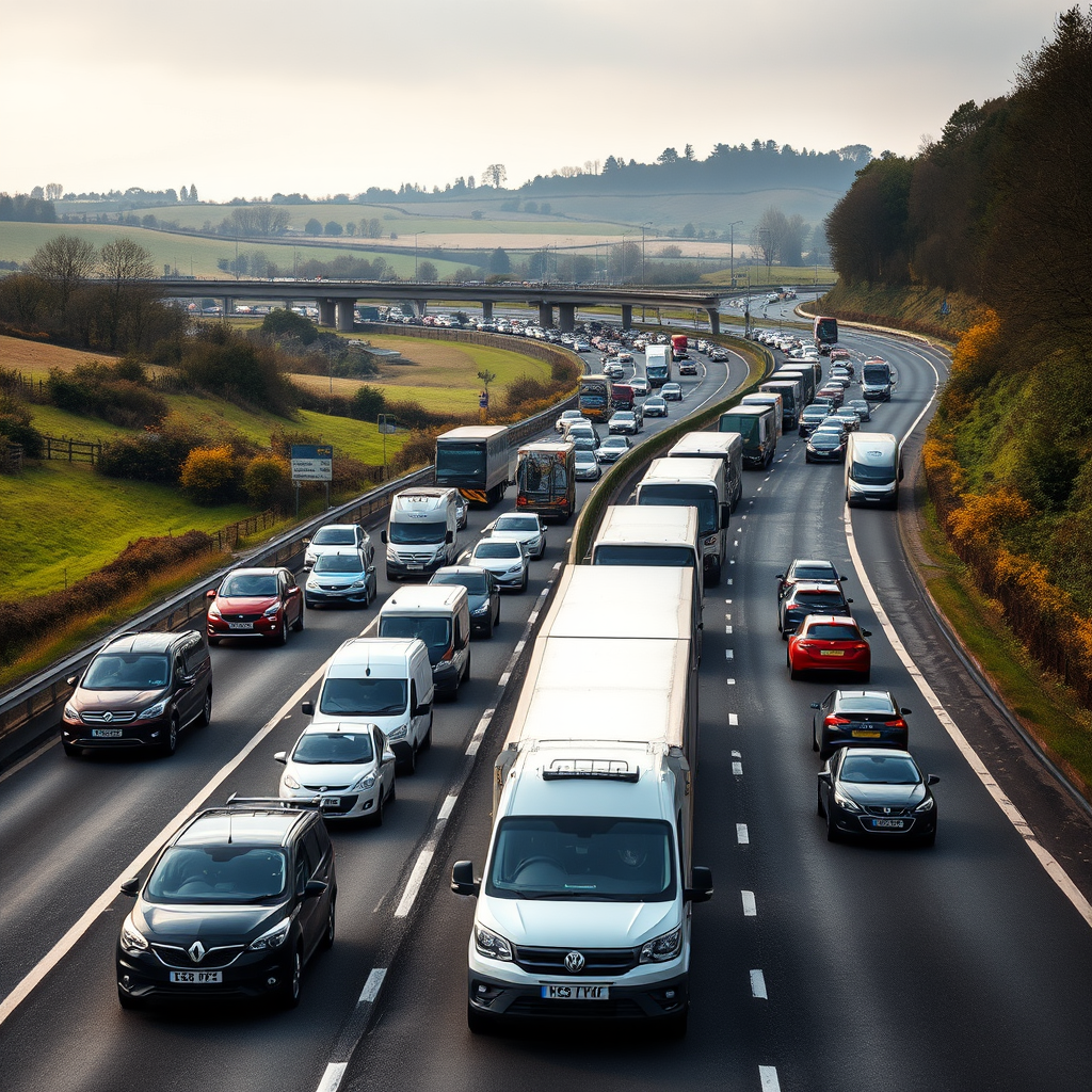 Significant congestion builds on M4 as commuters face lengthy delays during rush hour